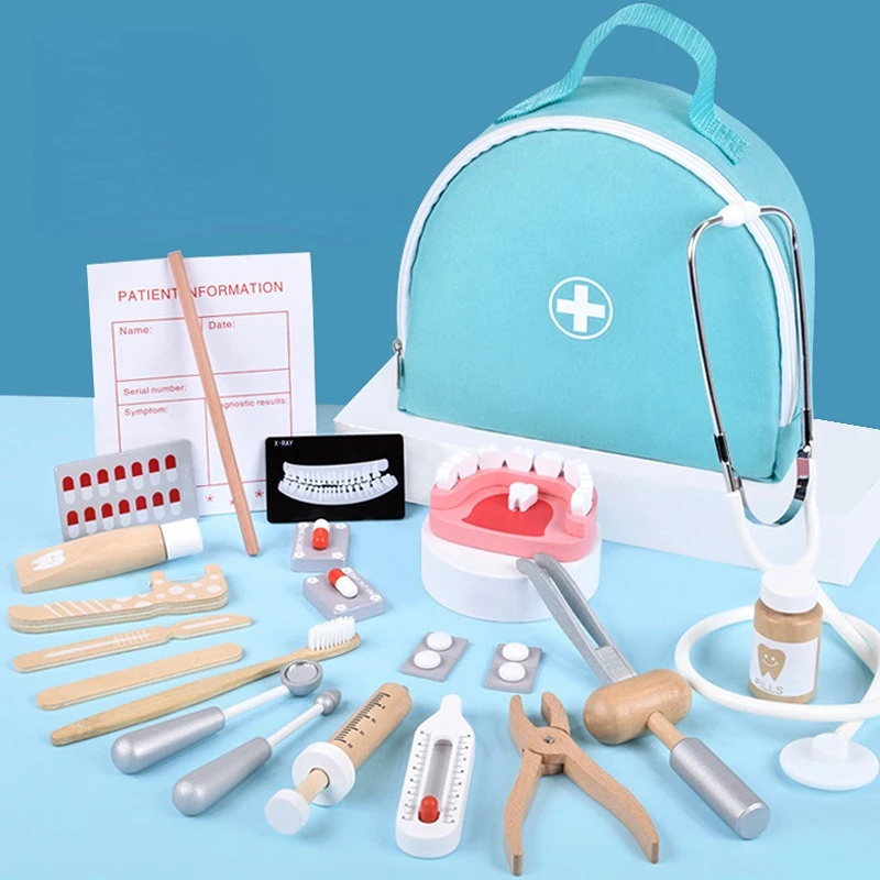 Kids Doctor Education - 새로운 어린이 역할 놀이 목재 의사