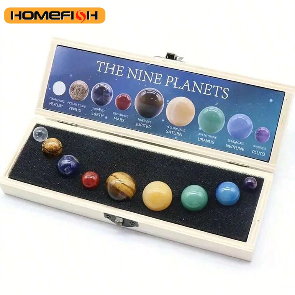 Solar System Model - 태양계 천연 크리스탈 원석 세트 9개