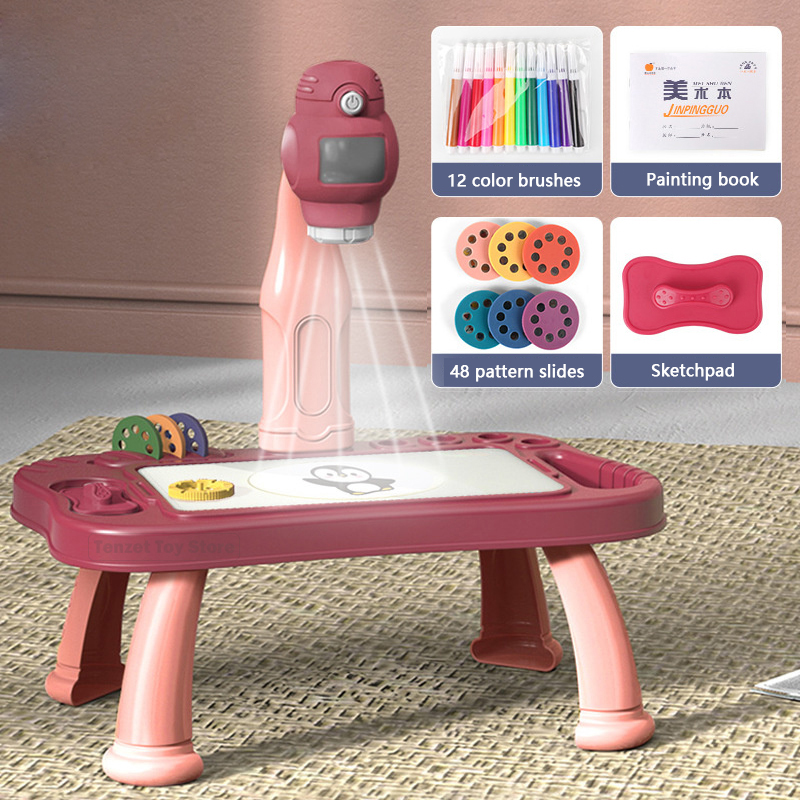 Kids Education Tools - 스마트 프로젝터 어린이 페인팅 테이블 세트