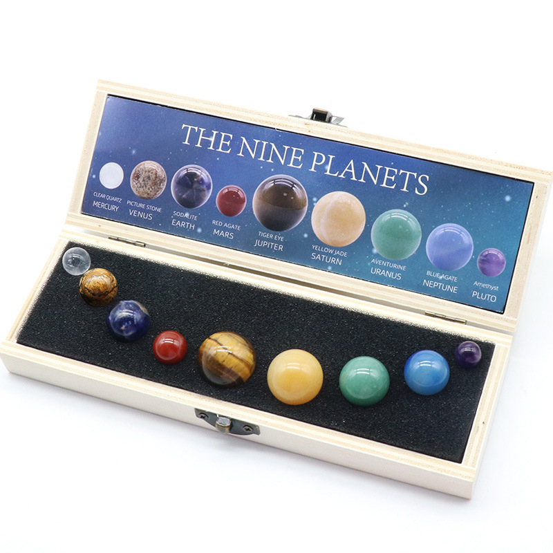 Solar System Model - 천연 크리스탈 8 9 행성 공