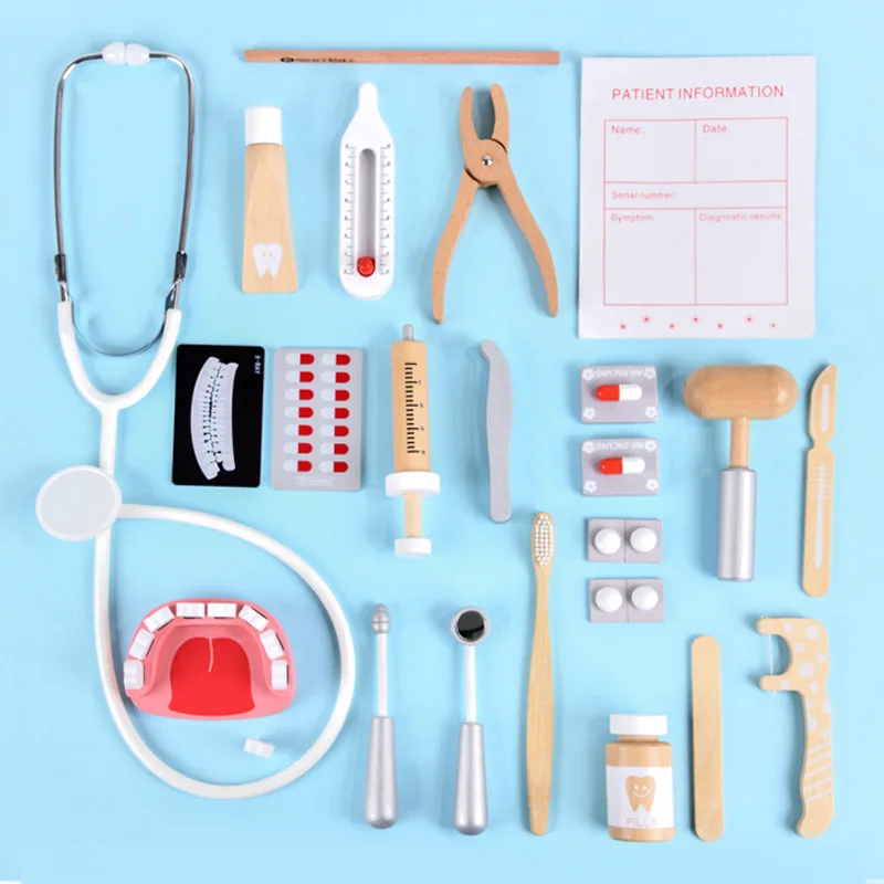 새로운 어린이 역할 놀이 목재 의사 놀이 교육용 장난감 - Kids Doctor Education 리뷰 및 가격