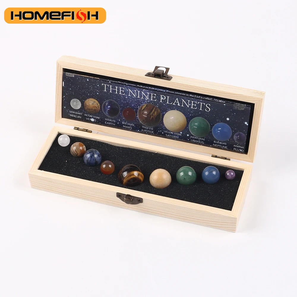 태양계 천연 크리스탈 원석 세트 9개 행성 구체 스톤  - Solar System Model 리뷰 및 가격
