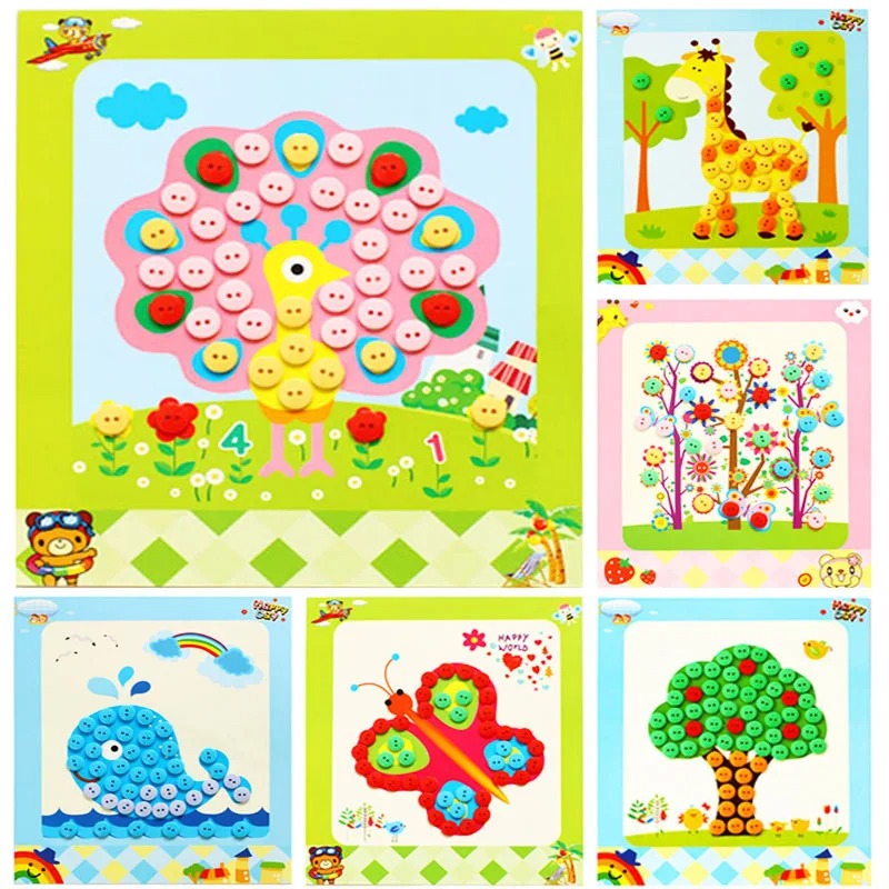 5 개/대 어린이 DIY 버튼 스티커 장난감 수제 버튼 - Kids Education Drawing 리뷰 및 가격