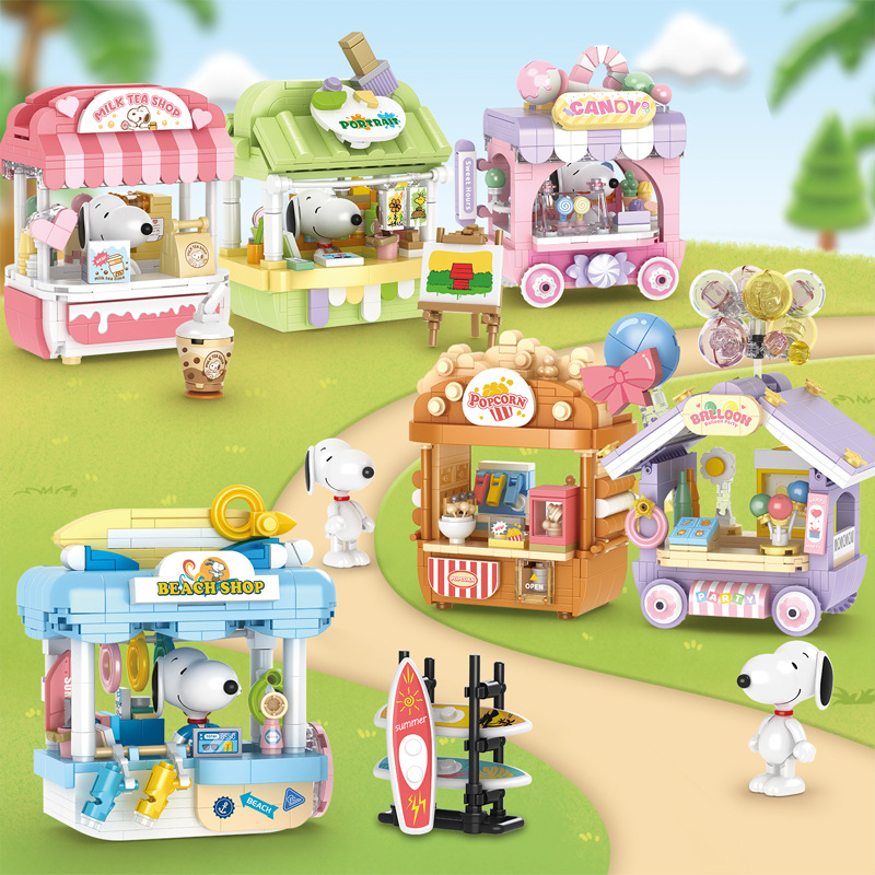 땅콩 스누피 스트리트 푸드 트럭 미니 빌딩 블록 DIY - Kids Education In Japan 리뷰 및 가격